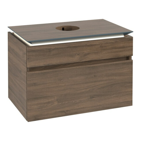 V&B Waschtischunterschrank Legato 80x55x50cm, WT m, m LED, Ariz. Oa