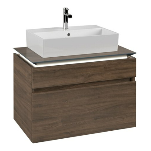 V&B Waschtischunterschrank Legato 80x55x50cm, WT m, m LED, Ariz. Oa