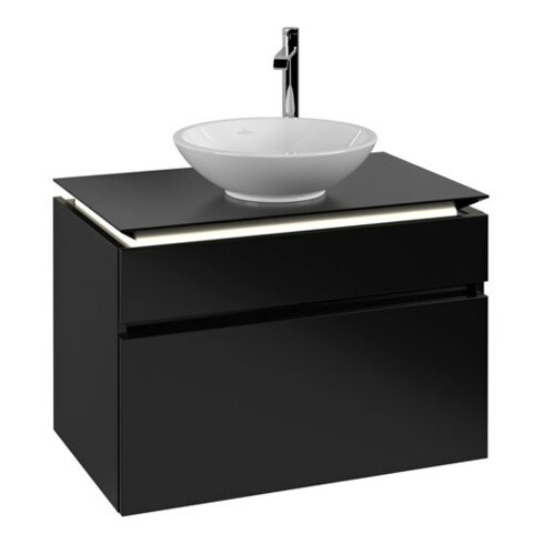 V&B Waschtischunterschrank Legato 80x55x50cm, WT m, m LED, bl ma Lac