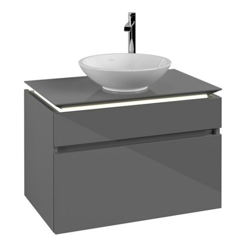 V&B Waschtischunterschrank Legato 80x55x50cm, WT m, m LED, glo Gr