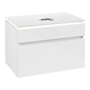 V&B Waschtischunterschrank Legato 80x55x50cm, WT m, m LED, glo wh.