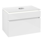 V&B Waschtischunterschrank Legato 80x55x50cm, WT m, m LED, glo wh.