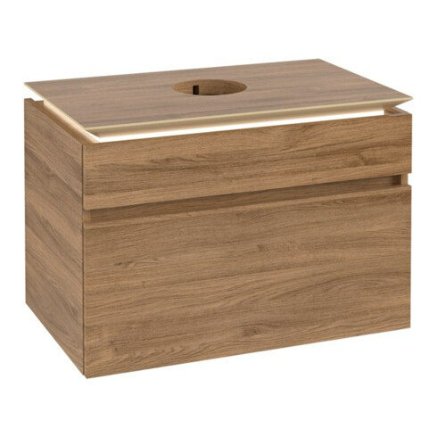 V&B Waschtischunterschrank Legato 80x55x50cm, WT m, m LED, Kan Oa