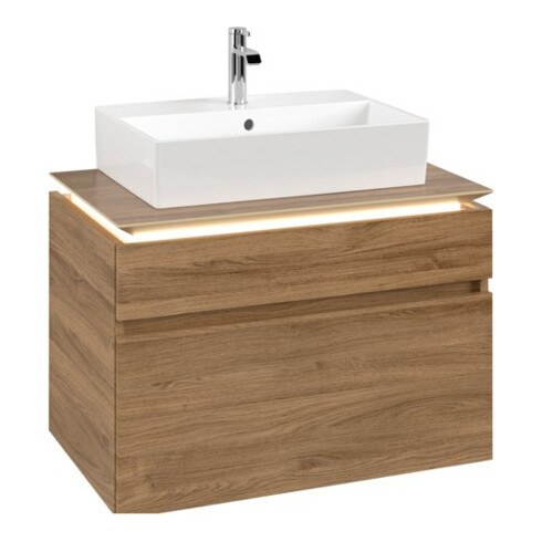 V&B Waschtischunterschrank Legato 80x55x50cm, WT m, m LED, Kan Oa