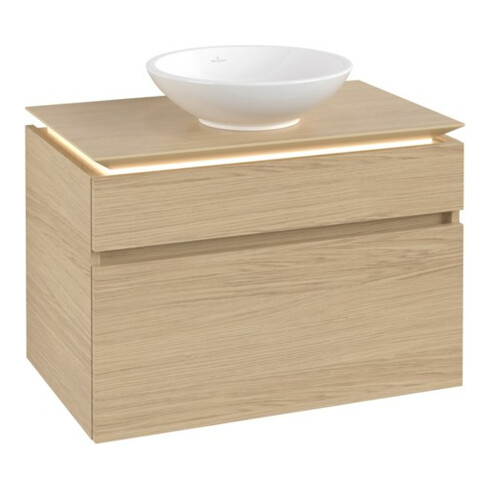 V&B Waschtischunterschrank Legato 80x55x50cm, WT m, m LED, Nord Oa