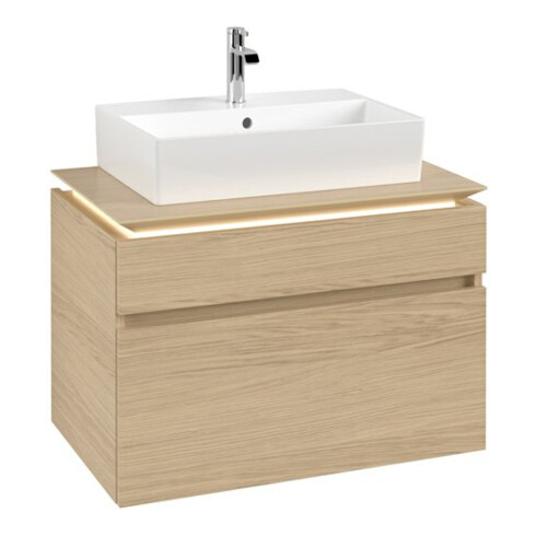 V&B Waschtischunterschrank Legato 80x55x50cm, WT m, m LED, Nord Oa