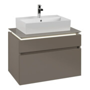 V&B Waschtischunterschrank Legato 80x55x50cm, WT m, m LED, Truffle Gr