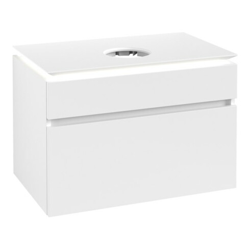 V&B Waschtischunterschrank Legato 80x55x50cm, WT m, m LED, wh. ma