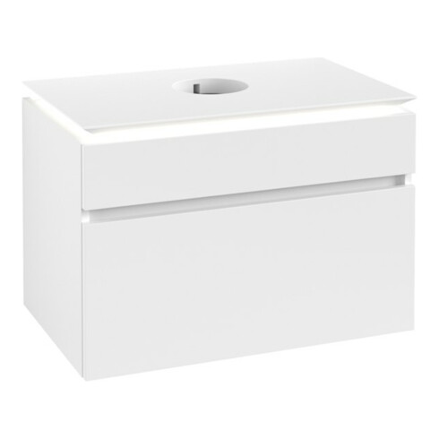 V&B Waschtischunterschrank Legato 80x55x50cm, WT m, m LED, wh. ma