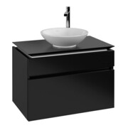 V&B Waschtischunterschrank Legato 80x55x50cm, WT mitt., Black Matt Lacquer