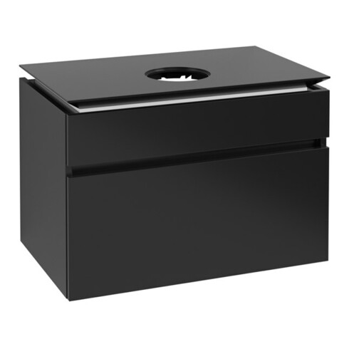 V&B Waschtischunterschrank Legato 80x55x50cm, WT mitt., Black Matt Lacquer