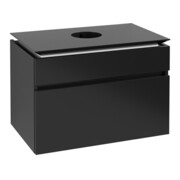 V&B Waschtischunterschrank Legato 80x55x50cm, WT mitt., Black Matt Lacquer