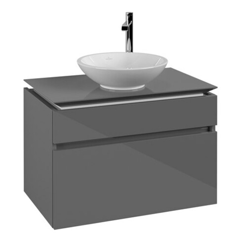 V&B Waschtischunterschrank Legato 80x55x50cm, WT mittig, Glossy Grey