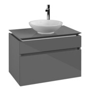 V&B Waschtischunterschrank Legato 80x55x50cm, WT mittig, Glossy Grey