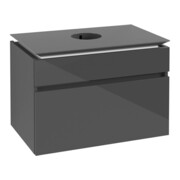 V&B Waschtischunterschrank Legato 80x55x50cm, WT mittig, Glossy Grey