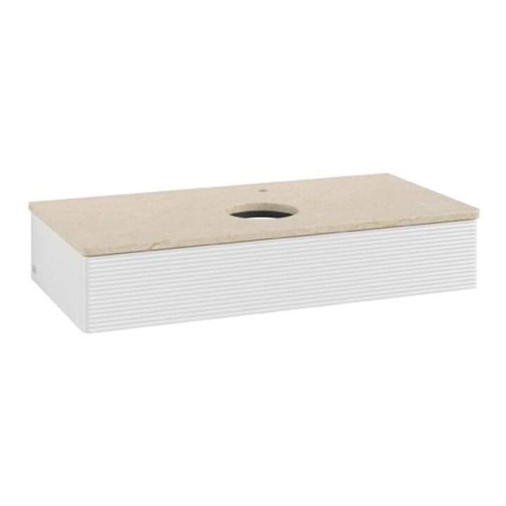 V&B Waschtischunterschrank mit Frontstruktur Antao 100x19x50cm, HL, WBP botti., glo wh. Lac