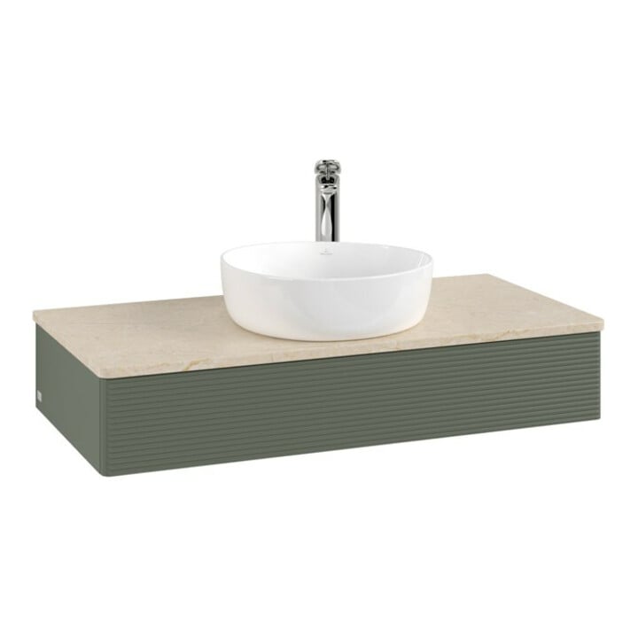 V&B Waschtischunterschrank mit Frontstruktur Antao 100x19x50cm, HL, WBP botti., le g. m Lac
