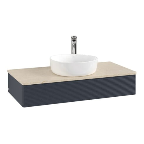 V&B Waschtischunterschrank mit Frontstruktur Antao 100x19x50cm, HL, WBP botti., md b m Lac
