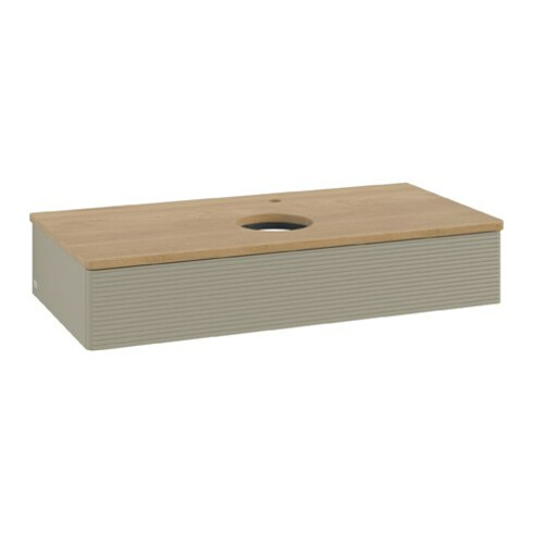 V&B Waschtischunterschrank mit Frontstruktur Antao 100x19x50cm, HL, WBP hon. Oa, st G m Lac