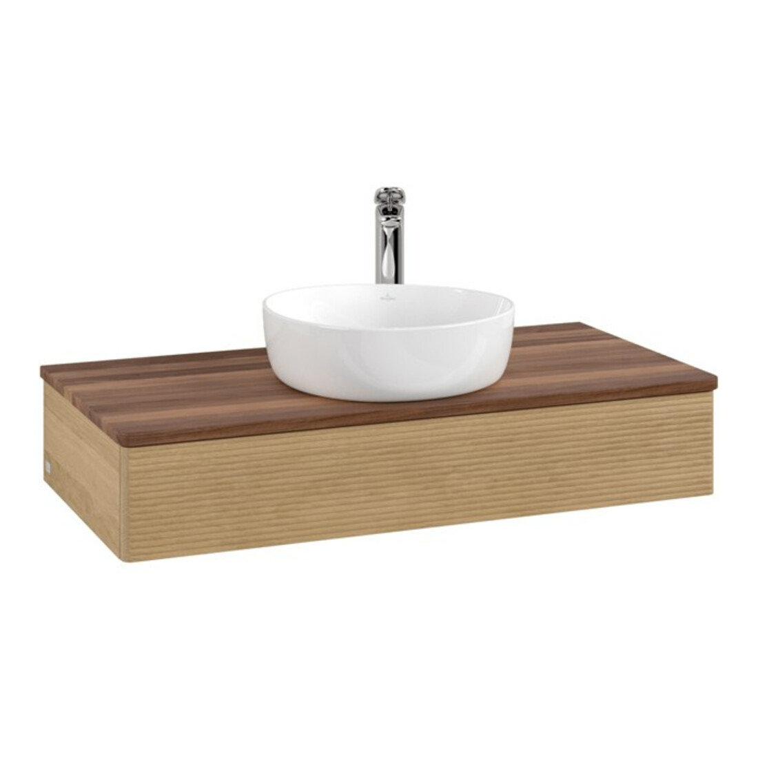 V&B Waschtischunterschrank mit Frontstruktur Antao 100x19x50cm, HL, WBP w. wal, hon. Oa
