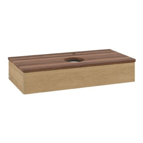 V&B Waschtischunterschrank mit Frontstruktur Antao 100x19x50cm, HL, WBP w. wal, hon. Oa