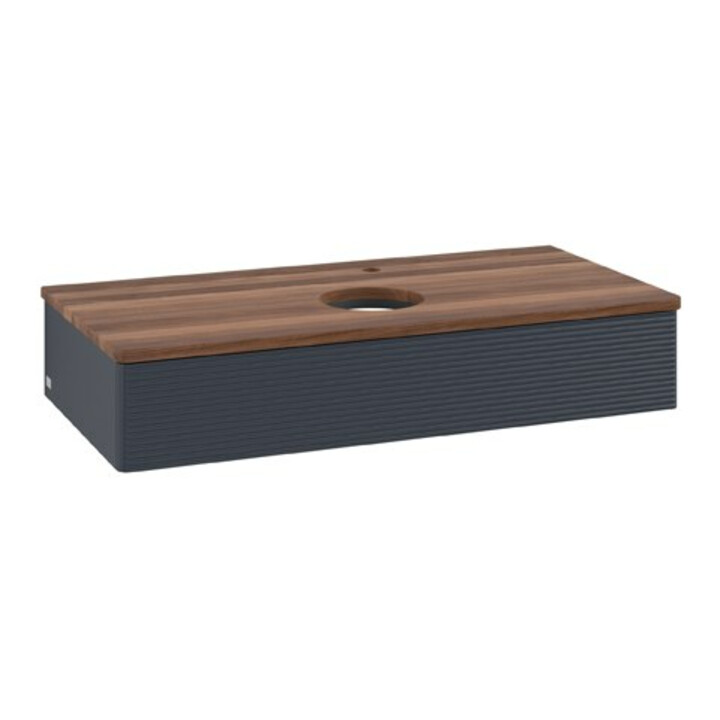 V&B Waschtischunterschrank mit Frontstruktur Antao 100x19x50cm, HL, WBP w wal, md bl. m Lac