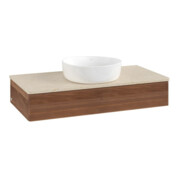 V&B Waschtischunterschrank mit Frontstruktur Antao 100x19x50cm, WBP-farbe botti., w. walnut