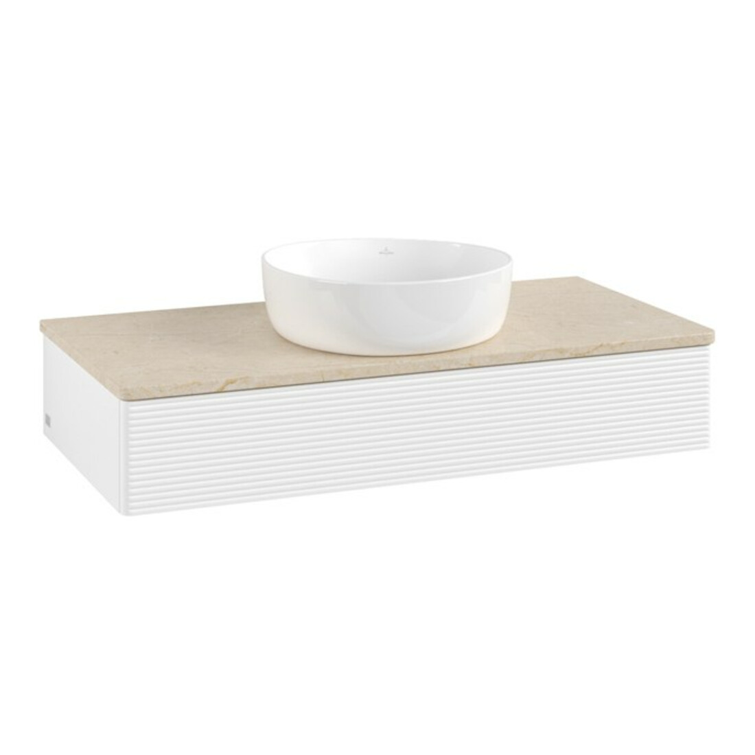 V&B Waschtischunterschrank mit Frontstruktur Antao 100x19x50cm, WBP-farbe botti., wh. m Lac