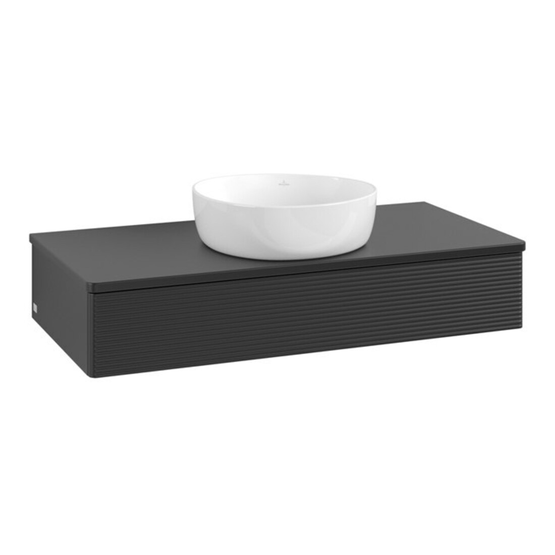 V&B Waschtischunterschrank mit Frontstruktur Antao 100x19x50cm, WBP-farbe Lac, bla m Lac