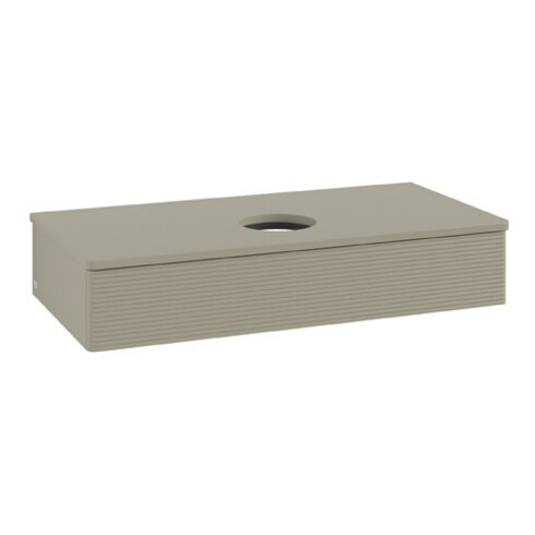 V&B Waschtischunterschrank mit Frontstruktur Antao 100x19x50cm, WBP-farbe Lac, st. Gr m Lac