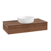V&B Waschtischunterschrank mit Frontstruktur Antao 100x19x50cm, WBP-farbe w. wal, w. walnut