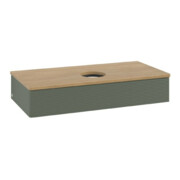 V&B Waschtischunterschrank mit Frontstruktur Antao 100x19x50cm, WBP hon. Oa, lea gre. m Lac