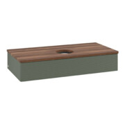 V&B Waschtischunterschrank mit Frontstruktur Antao 100x19x50cm, WBP w. wal, lea gre. m Lac