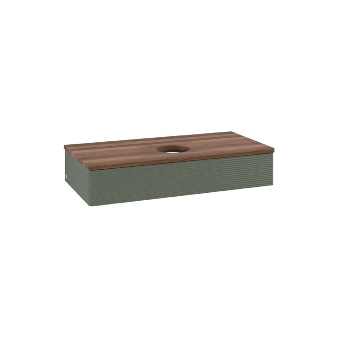 V&B Waschtischunterschrank mit Frontstruktur Antao 100x19x50cm, WBP w. wal, lea gre. m Lac