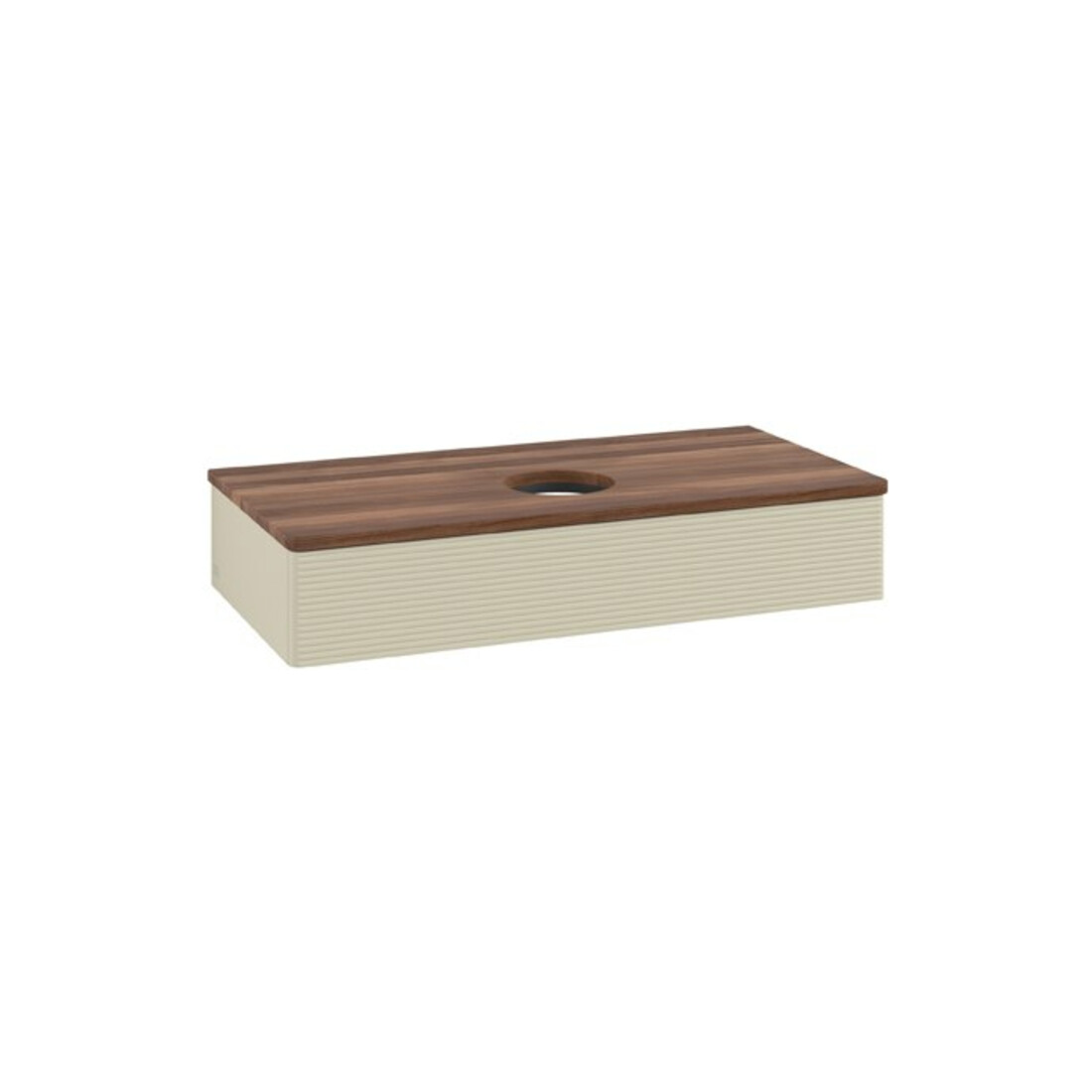 V&B Waschtischunterschrank mit Frontstruktur Antao 100x19x50cm, WBP w. wal, si Gr m Lac