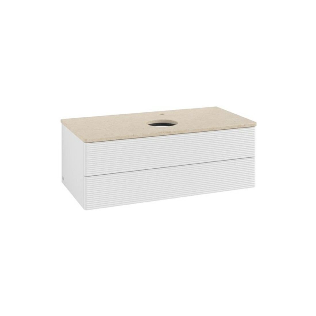 V&B Waschtischunterschrank mit Frontstruktur Antao 100x36x50cm, HL, WBP botti., glo wh. Lac