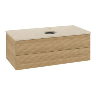 V&B Waschtischunterschrank mit Frontstruktur Antao 100x36x50cm, HL, WBP botti., hon. Oa