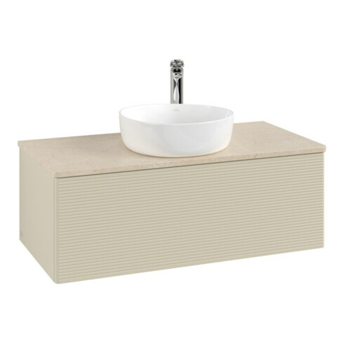 V&B Waschtischunterschrank mit Frontstruktur Antao 100x36x50cm, HL, WBP botti., si Gr m Lac