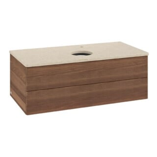 V&B Waschtischunterschrank mit Frontstruktur Antao 100x36x50cm, HL, WBP botti., w. wal