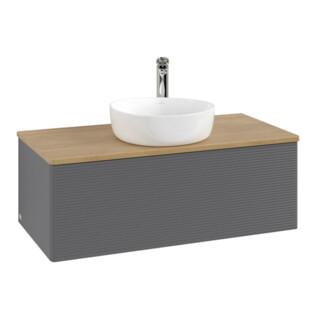 V&B Waschtischunterschrank mit Frontstruktur Antao 100x36x50cm, HL, WBP hon. Oa, A m Lac