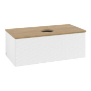 V&B Waschtischunterschrank mit Frontstruktur Antao 100x36x50cm, HL, WBP hon. Oa, wh. m Lac