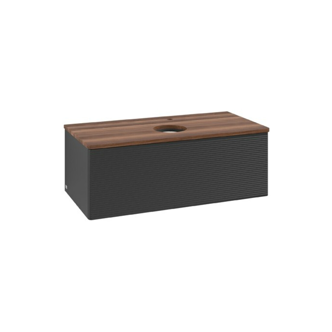 V&B Waschtischunterschrank mit Frontstruktur Antao 100x36x50cm, HL, WBP w. wal, bla m Lac