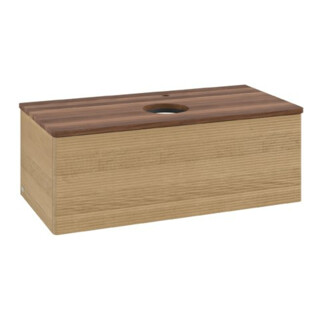 V&B Waschtischunterschrank mit Frontstruktur Antao 100x36x50cm, HL, WBP w. wal, hon. Oa