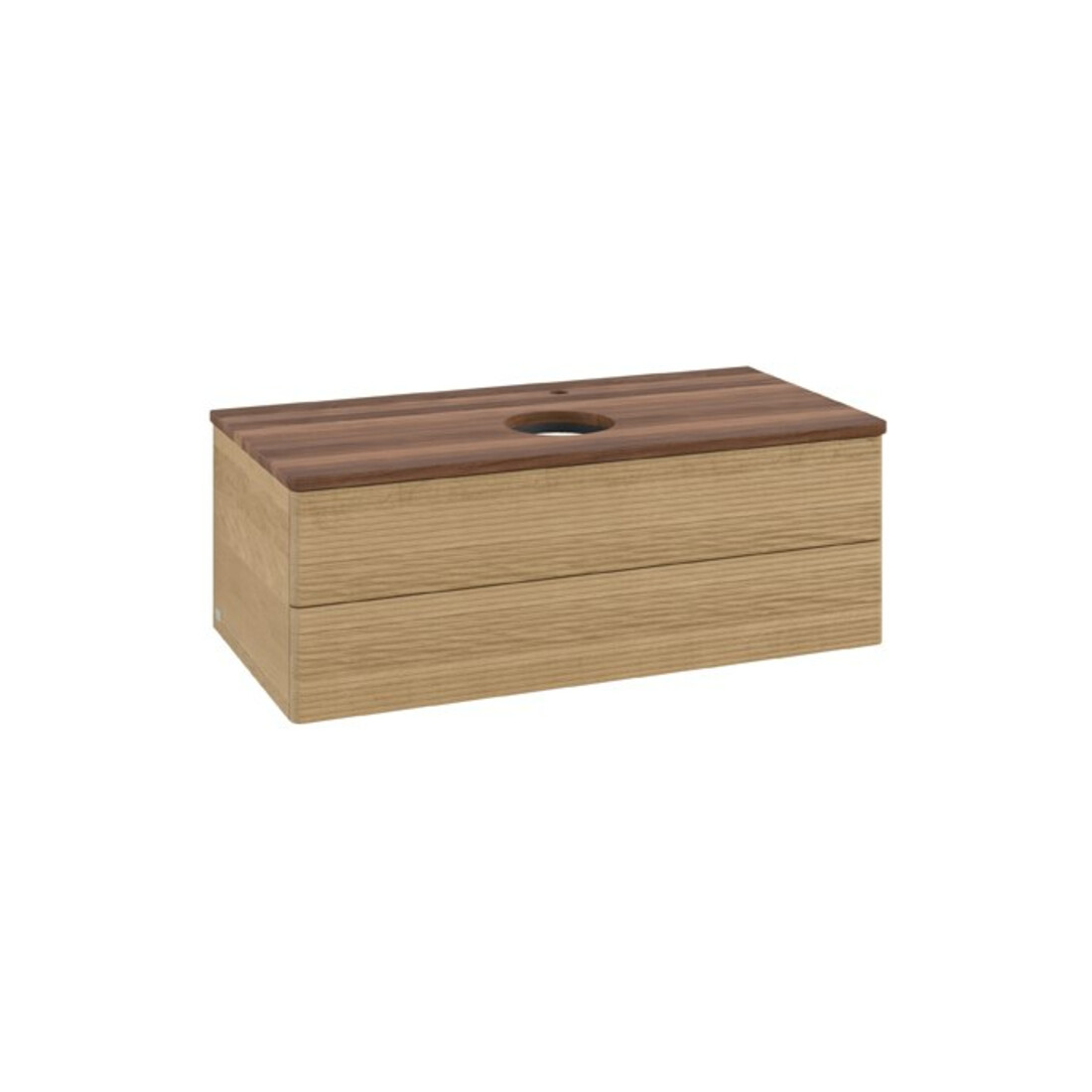 V&B Waschtischunterschrank mit Frontstruktur Antao 100x36x50cm, HL, WBP w. wal, hon. Oa