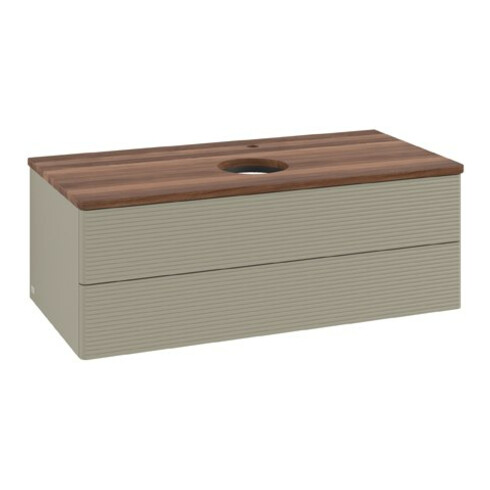 V&B Waschtischunterschrank mit Frontstruktur Antao 100x36x50cm, HL, WBP w wal, st. Gr m Lac