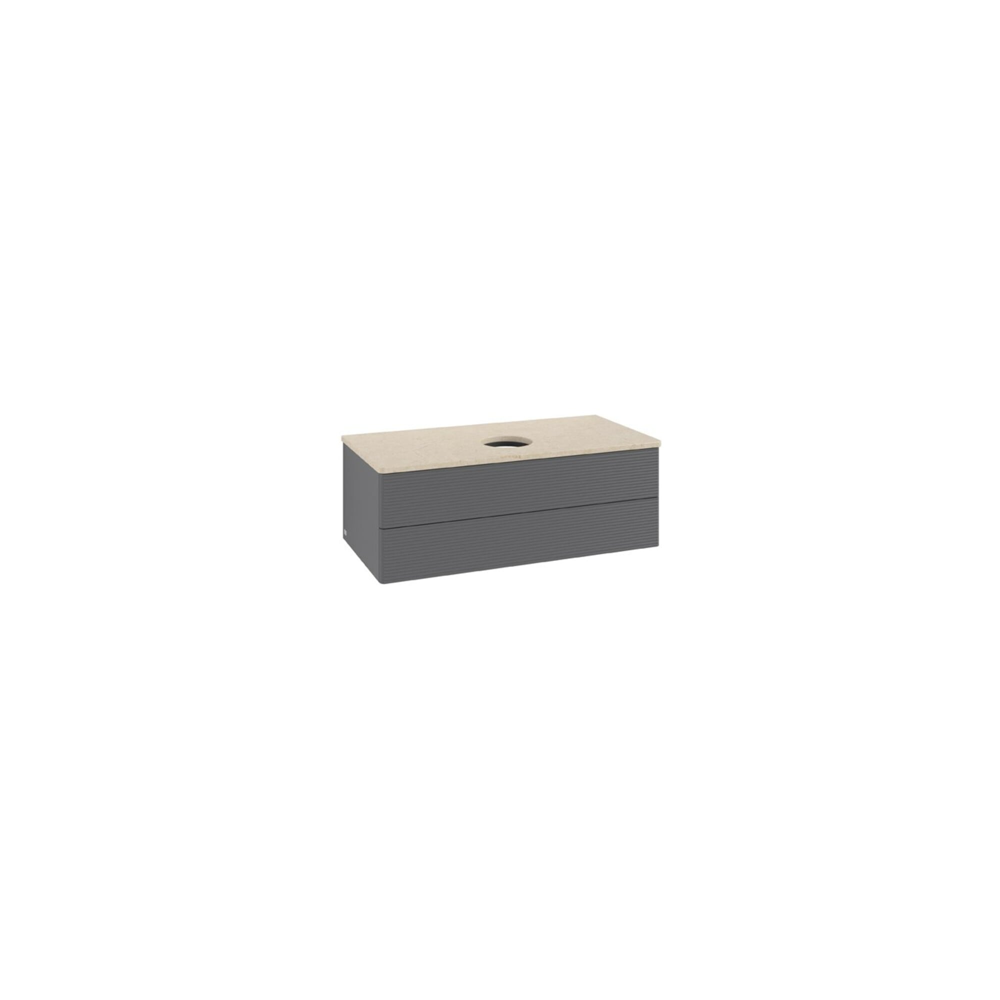 V&B Waschtischunterschrank mit Frontstruktur Antao 100x36x50cm, WBP botti., Anthrac. m Lac ; Villeroy & Boch