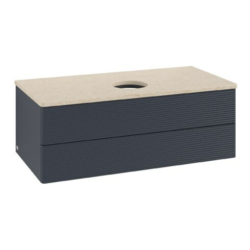 V&B Waschtischunterschrank mit Frontstruktur Antao 100x36x50cm, WBP botti., md bl. m Lac
