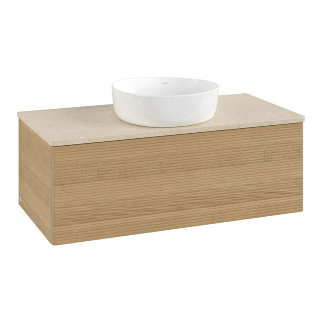 V&B Waschtischunterschrank mit Frontstruktur Antao 100x36x50cm, WBP-farbe botti., honey oak