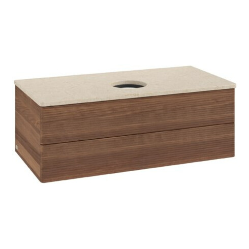V&B Waschtischunterschrank mit Frontstruktur Antao 100x36x50cm, WBP-farbe botti., w. walnut
