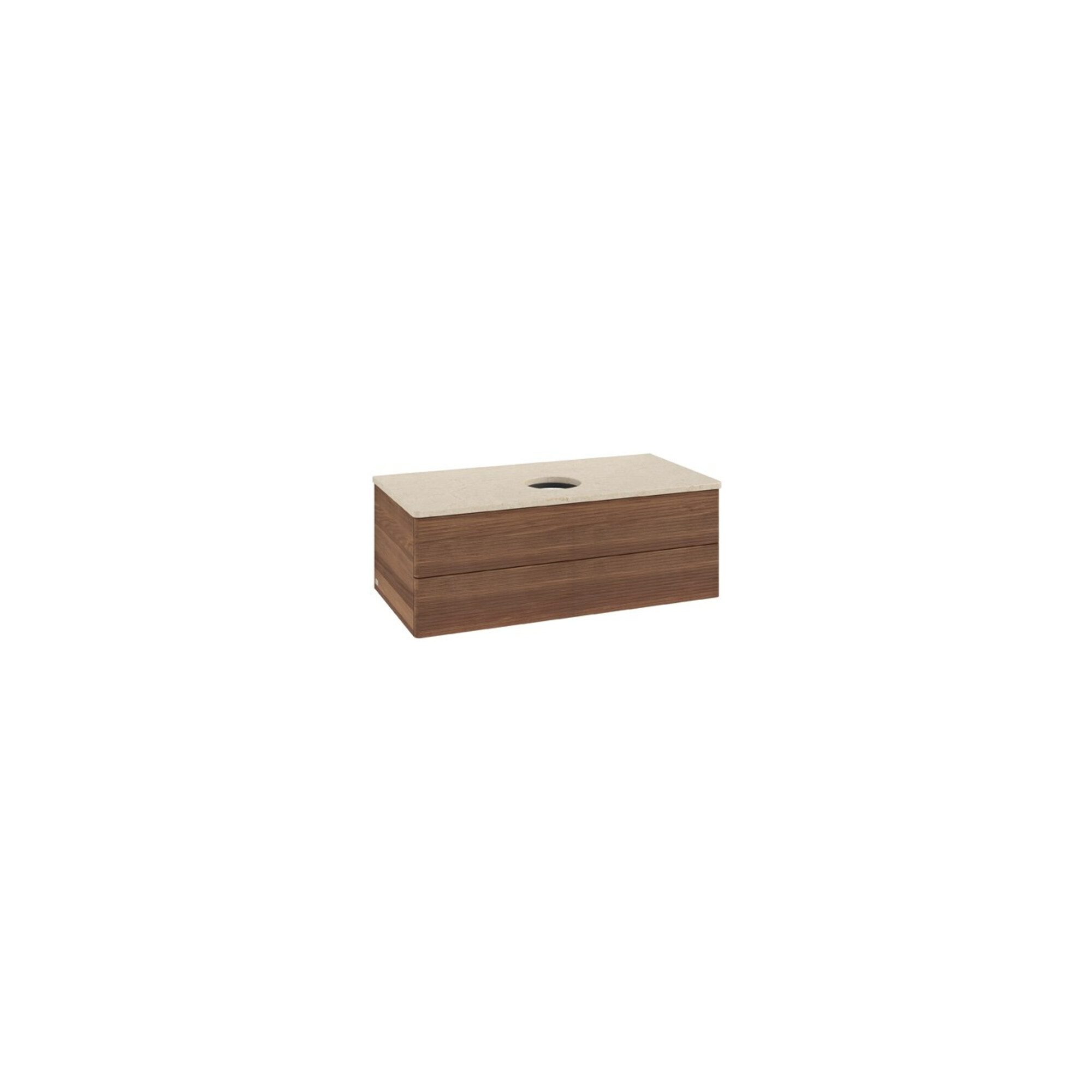 V&B Waschtischunterschrank mit Frontstruktur Antao 100x36x50cm, WBP-farbe botti., w. walnut ; Villeroy & Boch